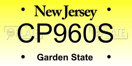 CP960S New Jersey License Plate