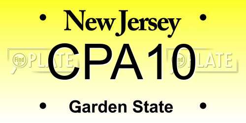 CPA10 New Jersey License Plate