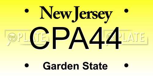 CPA44 New Jersey License Plate