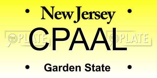 CPAAL New Jersey License Plate