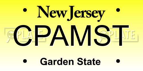 CPAMST New Jersey License Plate