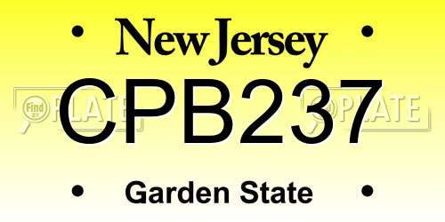 CPB237 New Jersey License Plate