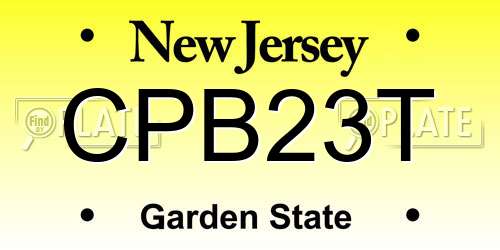 CPB23T New Jersey License Plate