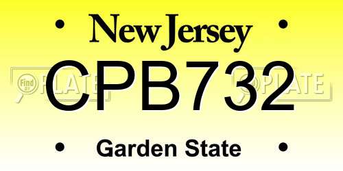 CPB732 New Jersey License Plate