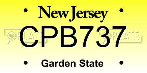 CPB737 New Jersey License Plate