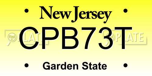 CPB73T New Jersey License Plate