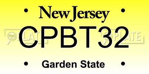 CPBT32 New Jersey License Plate