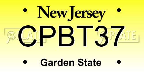 CPBT37 New Jersey License Plate