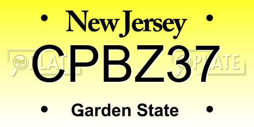 CPBZ37 New Jersey License Plate