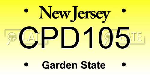 CPD105 New Jersey License Plate