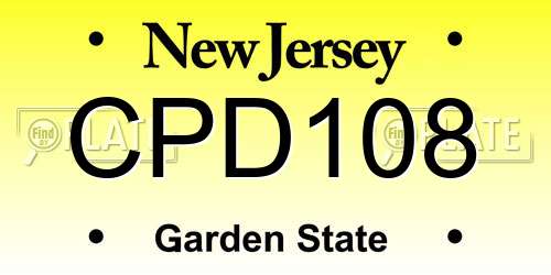 CPD108 New Jersey License Plate