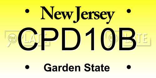 CPD10B New Jersey License Plate