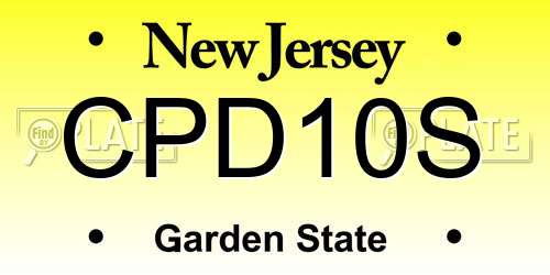 CPD10S New Jersey License Plate