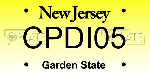 CPDI05 New Jersey License Plate