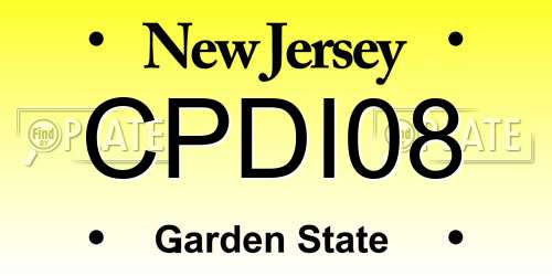 CPDI08 New Jersey License Plate