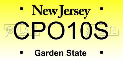CPO10S New Jersey License Plate