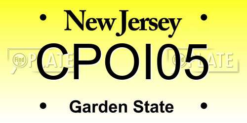 CPOI05 New Jersey License Plate