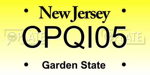 CPQI05 New Jersey License Plate