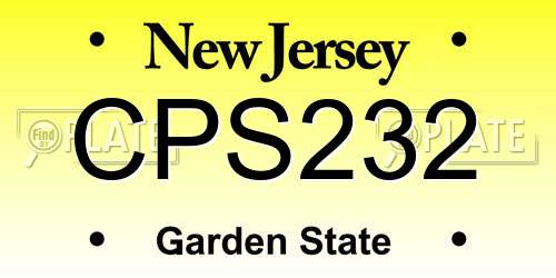 CPS232 New Jersey License Plate