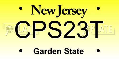 CPS23T New Jersey License Plate