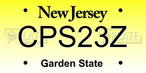 CPS23Z New Jersey License Plate