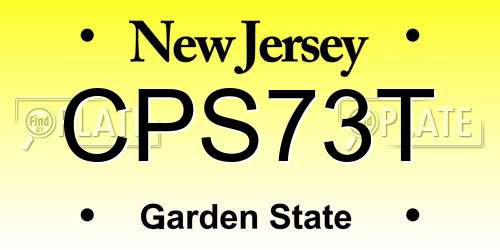 CPS73T New Jersey License Plate