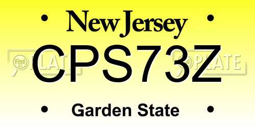 CPS73Z New Jersey License Plate