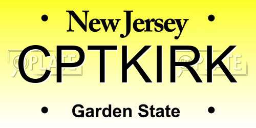 CPTKIRK New Jersey License Plate