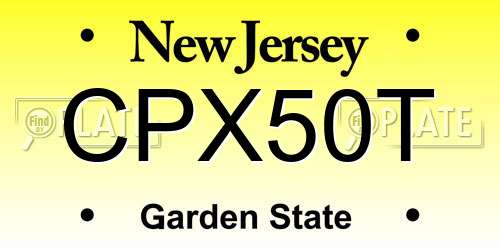 CPX50T New Jersey License Plate