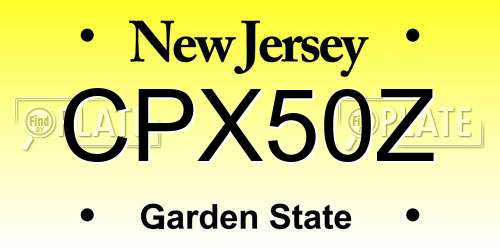 CPX50Z New Jersey License Plate