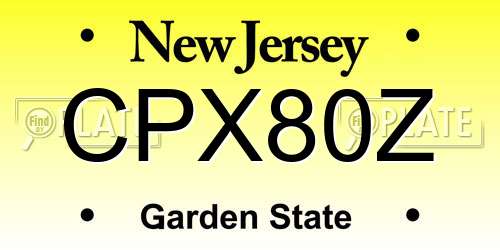CPX80Z New Jersey License Plate