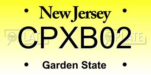 CPXB02 New Jersey License Plate