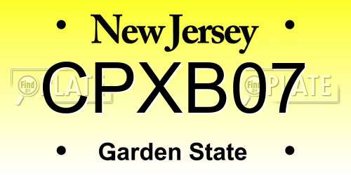 CPXB07 New Jersey License Plate
