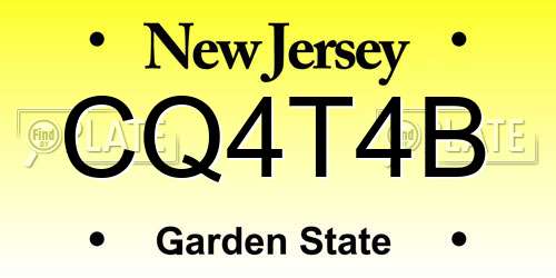 CQ4T4B New Jersey License Plate