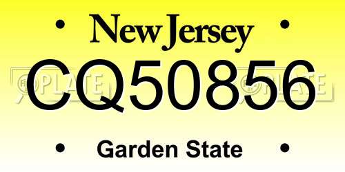 CQ50856 New Jersey License Plate