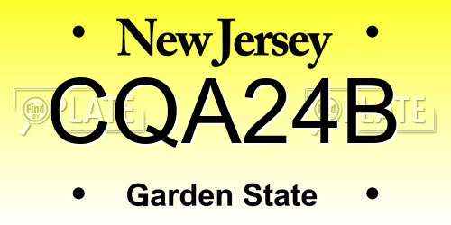 CQA24B New Jersey License Plate