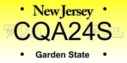 CQA24S New Jersey License Plate