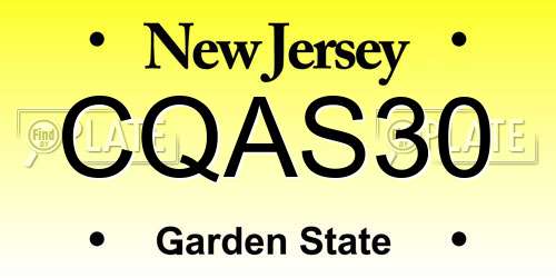 CQAS30 New Jersey License Plate