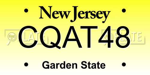 CQAT48 New Jersey License Plate