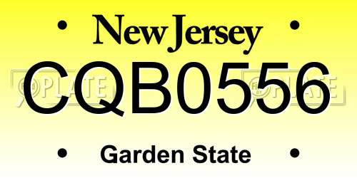 CQB0556 New Jersey License Plate