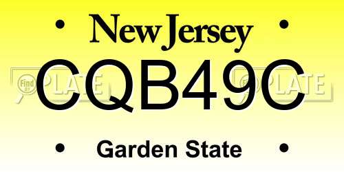 CQB49C New Jersey License Plate