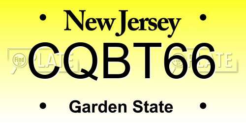 CQBT66 New Jersey License Plate