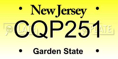 CQP251 New Jersey License Plate