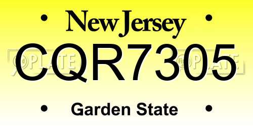 CQR7305 New Jersey License Plate