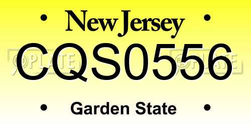 CQS0556 New Jersey License Plate