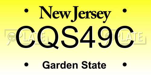 CQS49C New Jersey License Plate
