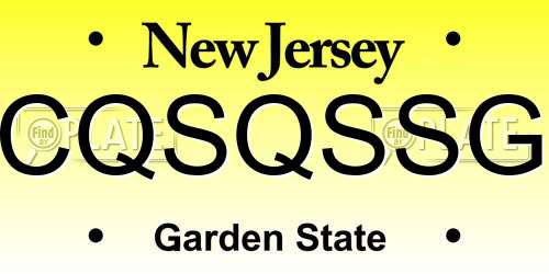 CQSQSSG New Jersey License Plate