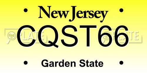CQST66 New Jersey License Plate