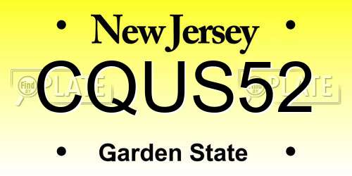 CQUS52 New Jersey License Plate