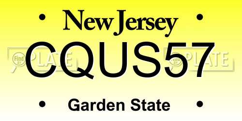 CQUS57 New Jersey License Plate